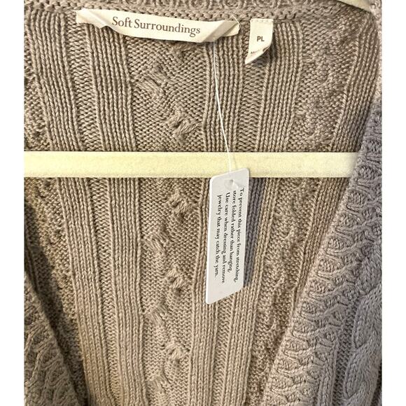 Soft Surroundings Cardigan Sweater with leather Buckle strap closure PL NWT - Picture 2 of 3